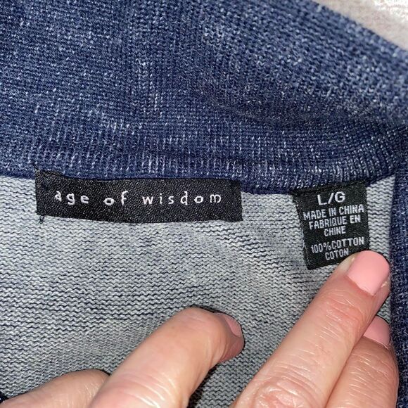 Age of wisdom quarter zip pullover lightweight men’s navy blue - Picture 10 of 11